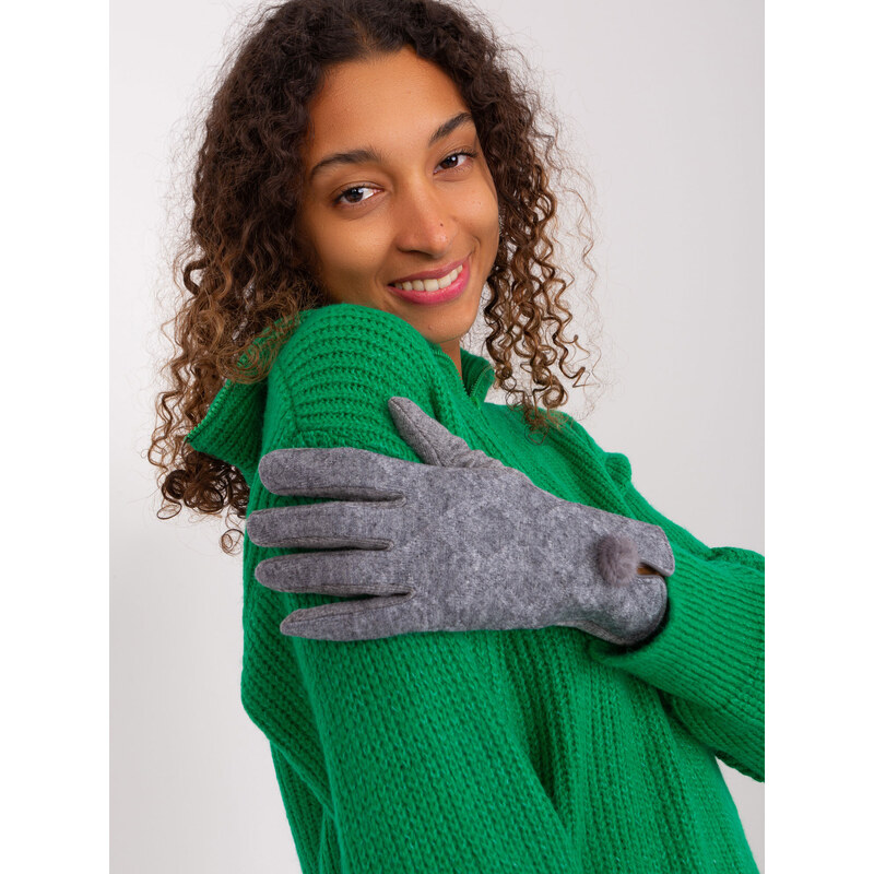 ITALY MODA Tmavě šedé zimní rukavice -dark grey Šedá 88618372