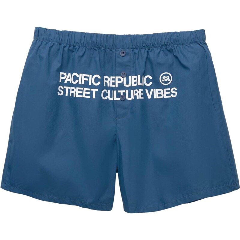 Pull&Bear Kalhoty PACIFIC námořnická modř / bílá