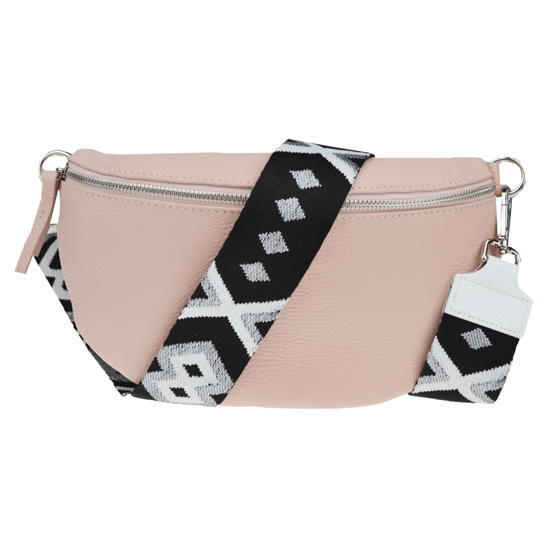 Růžová kožená italská crossbody kabelka Reni Grande Rosa Chiara