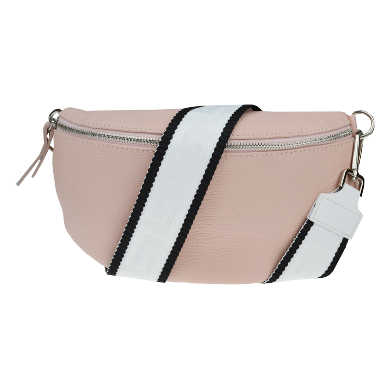 Růžová kožená italská crossbody kabelka Reni Grande Rosa Chiara