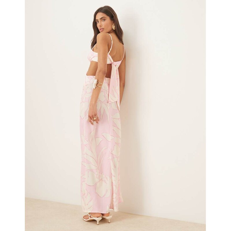 Pretty Lavish cut-out maxi dress in pink floral-Multi 106860693