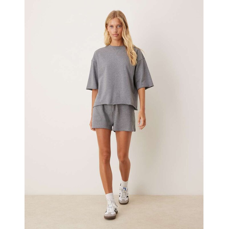 JDY jersey shorts co-ord in grey 106860799