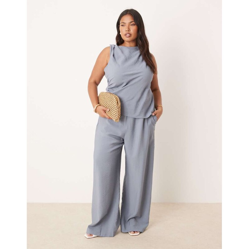 ASOS DESIGN Curve tailored relaxed straight leg trousers co-ord
