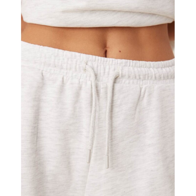 JDY jersey shorts co-ord in light grey-Neutral