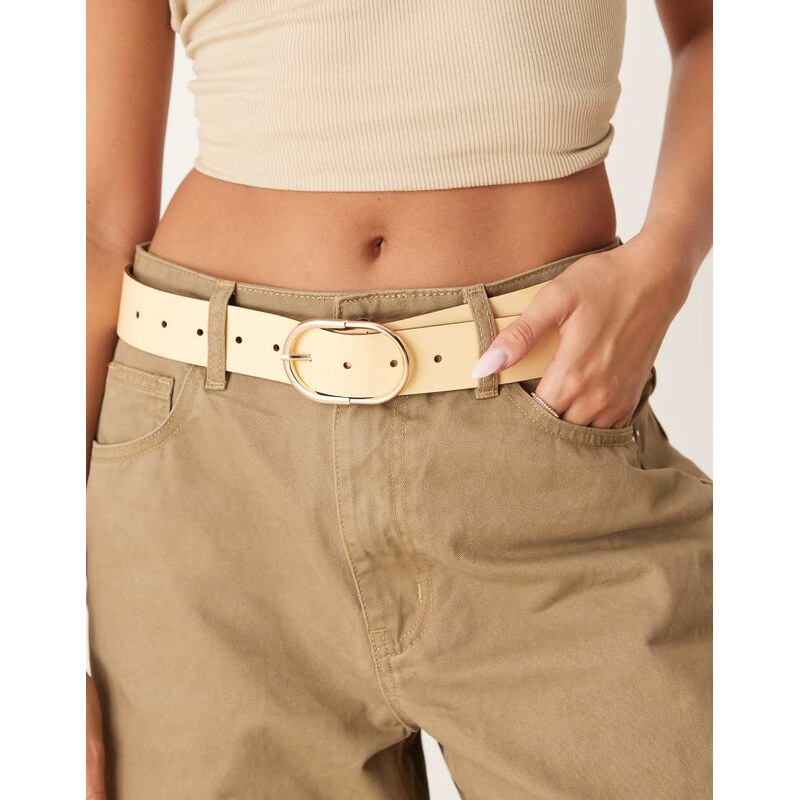 ASOS DESIGN leather fine tubular buckle waist and hip jeans belt in 106861995