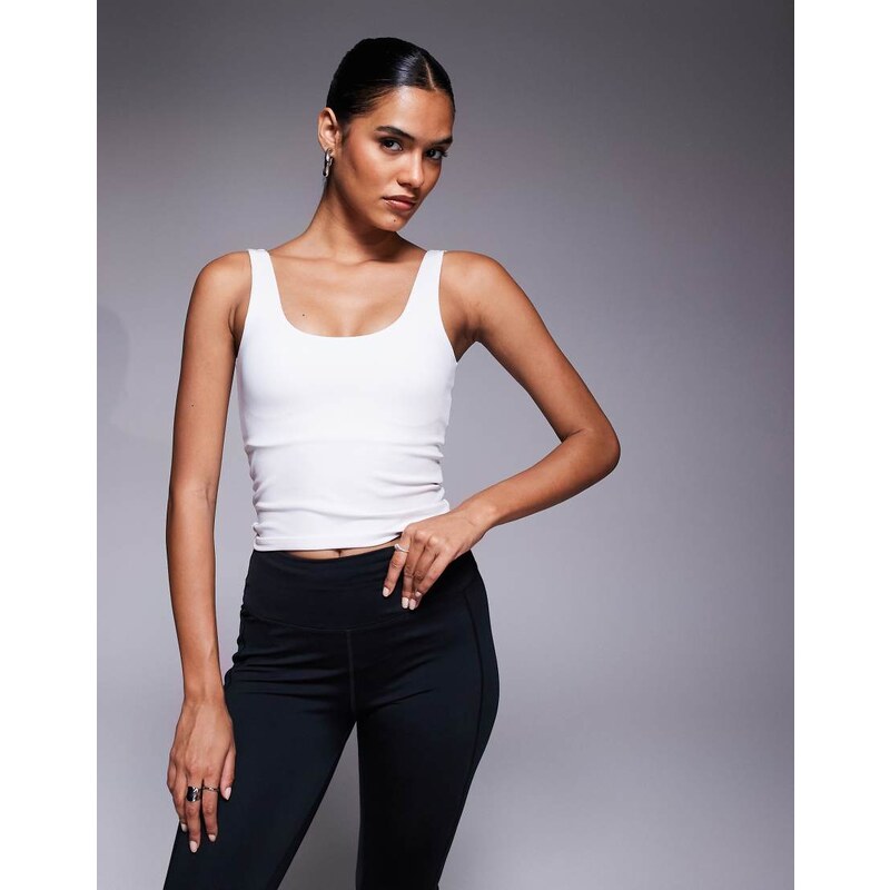 4505 square neck vest with inner bra in white 106914172