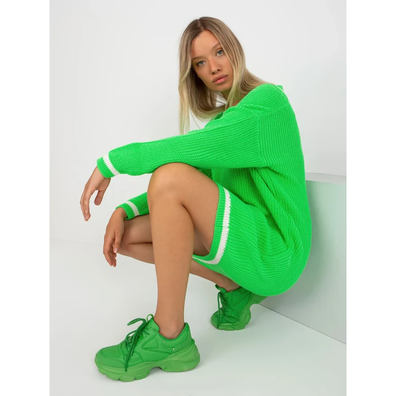 FPrice Dámský svetr LC SW 8023 fluo zelený