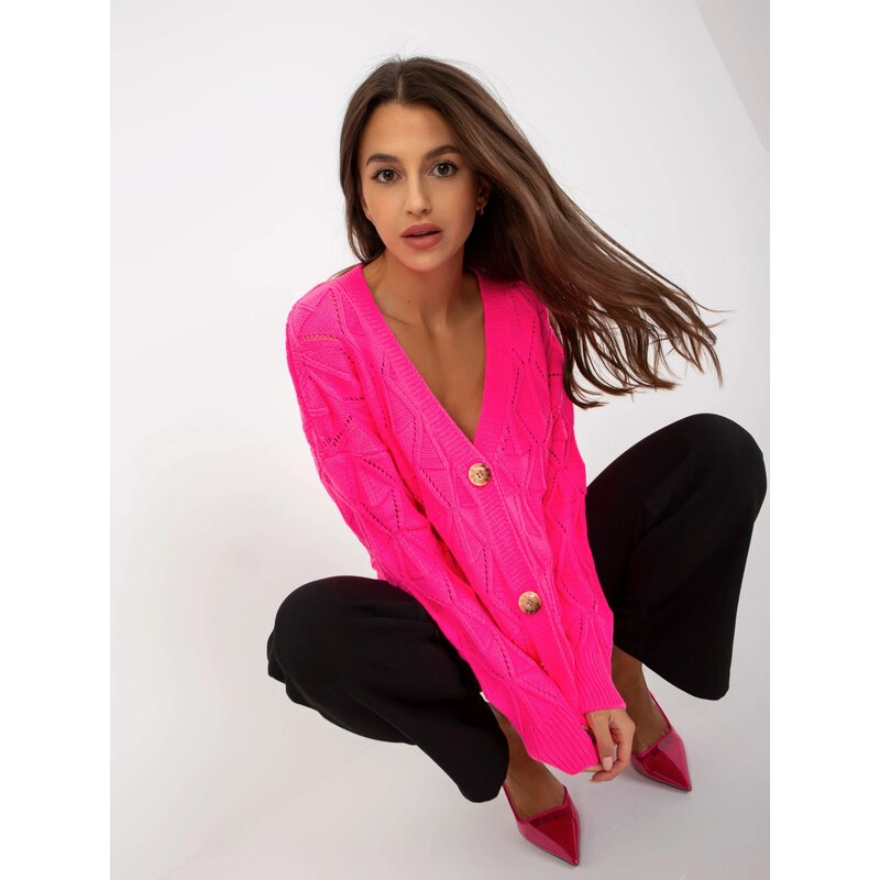 FPrice Dámský svetr LC SW 803 fluo růžový