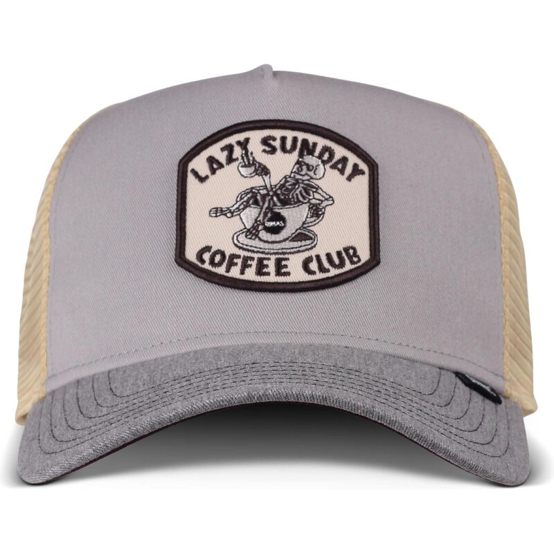 DJINNS Kšiltovka HFT Coffee Club světle šedá / černá