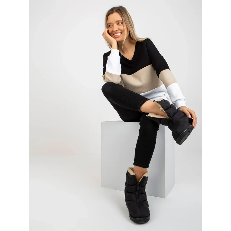 FPrice Mikina RV BL 8377.89 černá a béžová
