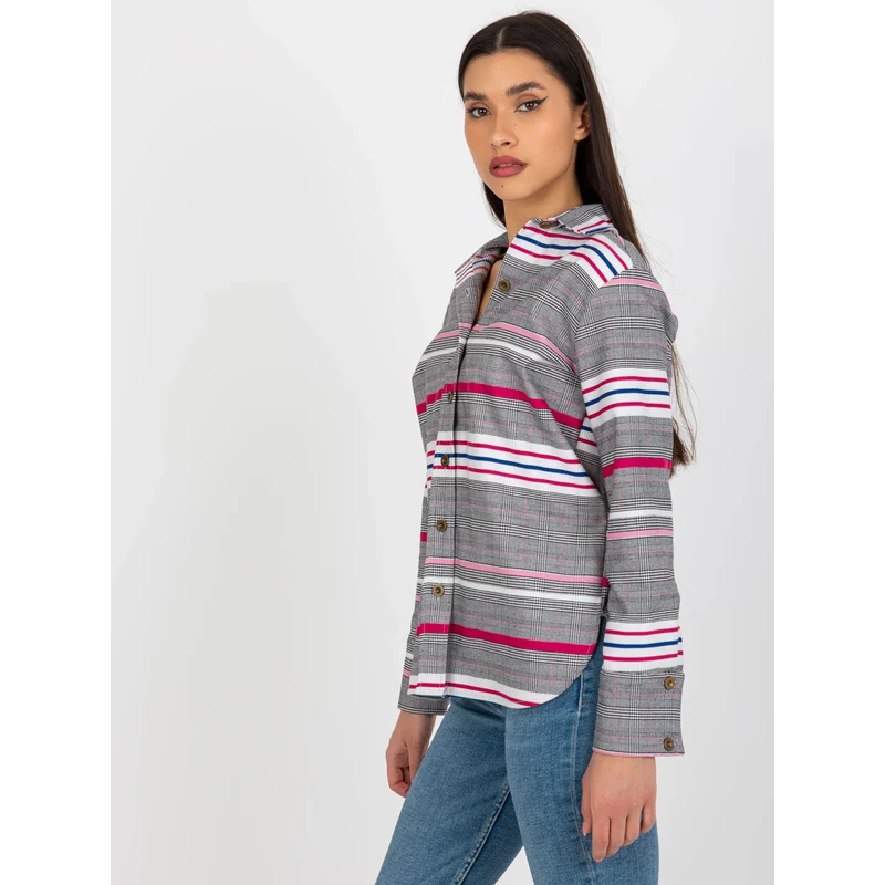 Dámská košile LK KS model 18041428 bílá a růžová - FPrice