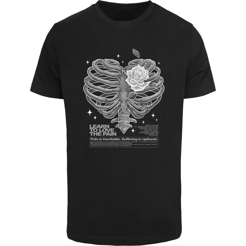 Mister Tee Tričko Heart Cage šedá / černá / bílá