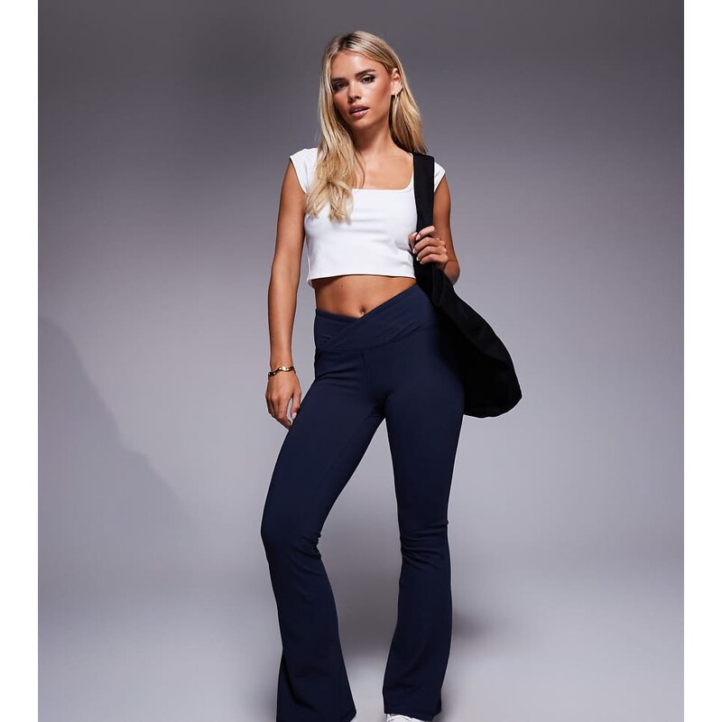 4505 Petite Icon soft touch wrap waist slim kick yoga legging in 108784020