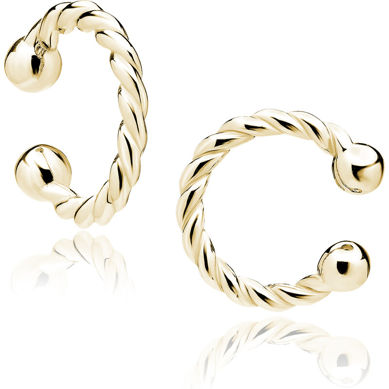 LUNICA Stříbrná záušnice CORD GOLD 1ks 106891167