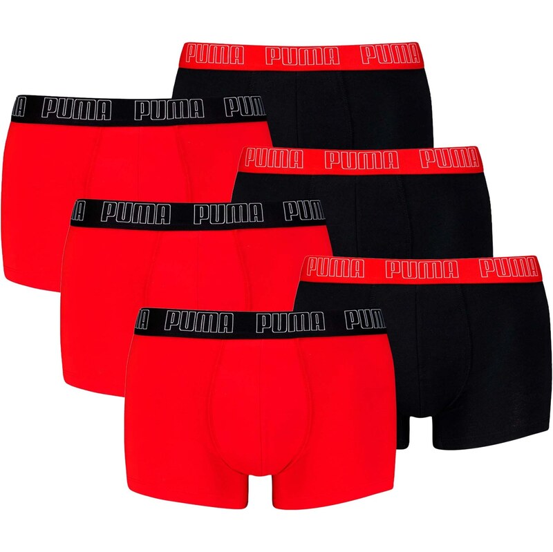PUMA Boxerky červená / černá / bílá