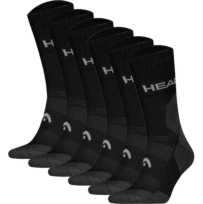 HEAD Sportovní ponožky šedý melír / černá