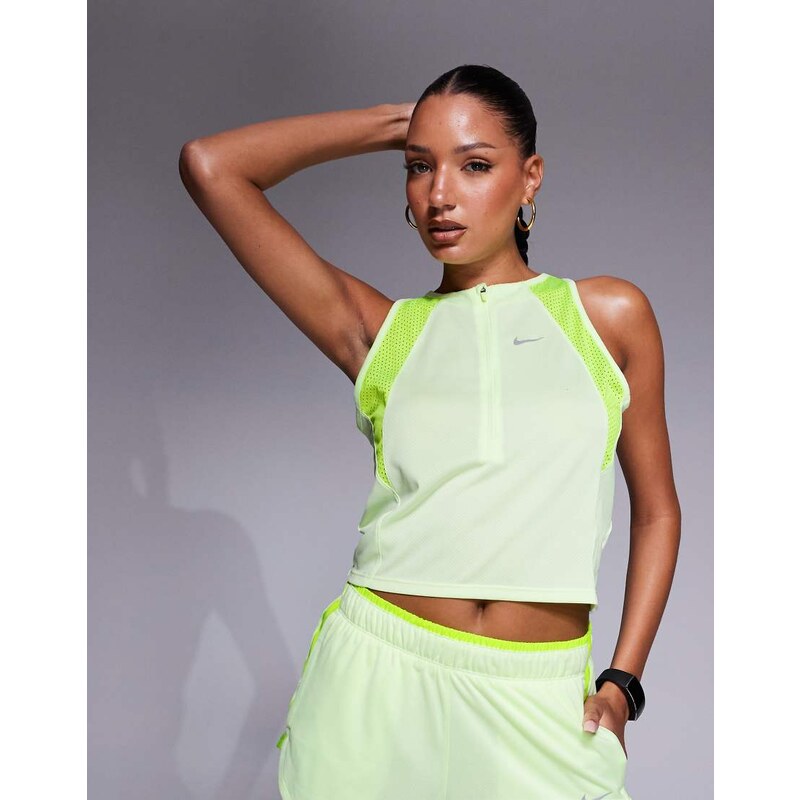 Nike Running Race Series Dri-Fit singlet vest in lime green 106905949