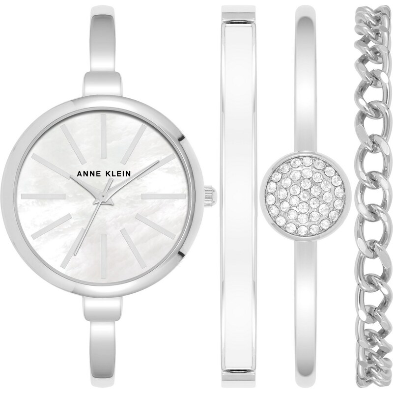 Anne Klein dámská dárková sada hodinek a náramků AK/1471SVST 106912976
