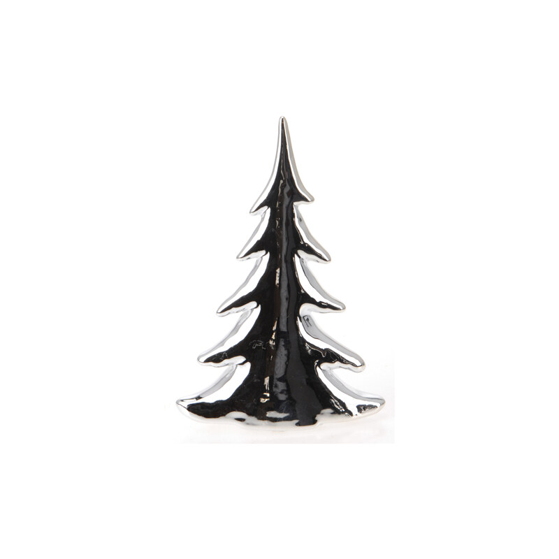 StarDeco Keramicky stromek stříbrný 19cm