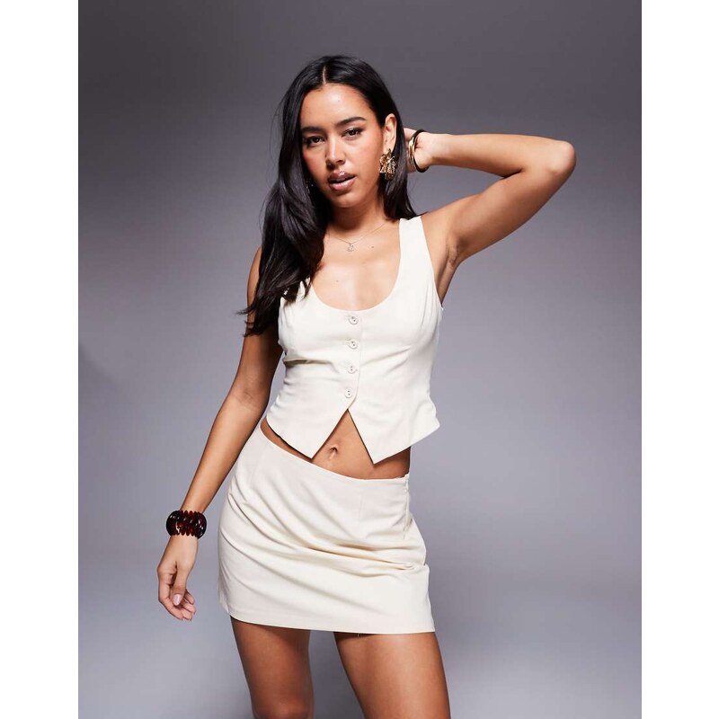 Princess Polly Hikaru tailored scoop neck bow back detail waistcoat 115617828