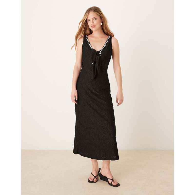 Ghospell studded midaxi dress in black 106915678