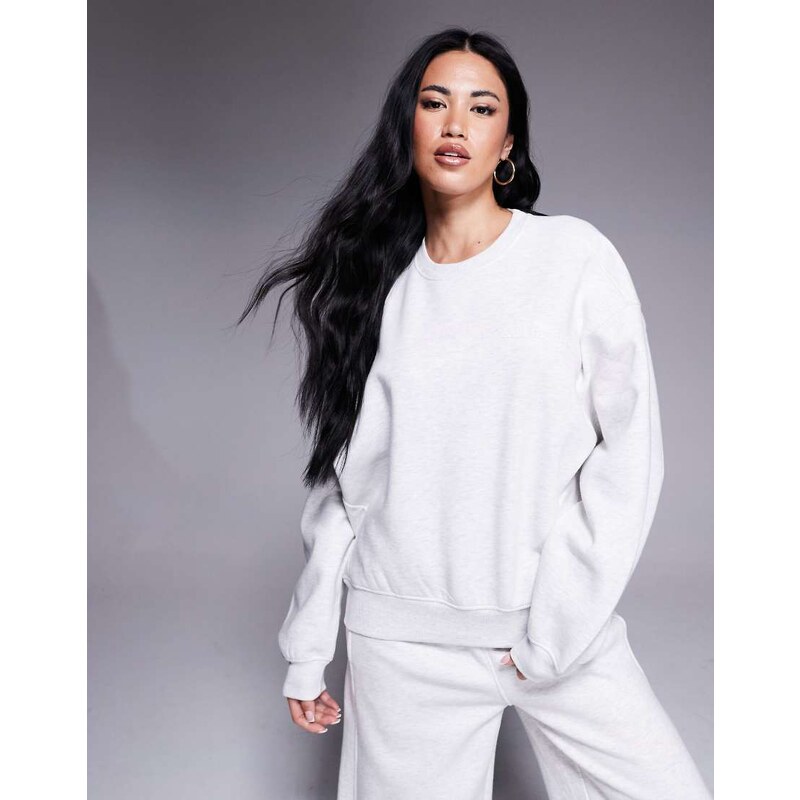 Kaiia cotton rich logo detail drop shoulder oversized sweatshirt co 113261454