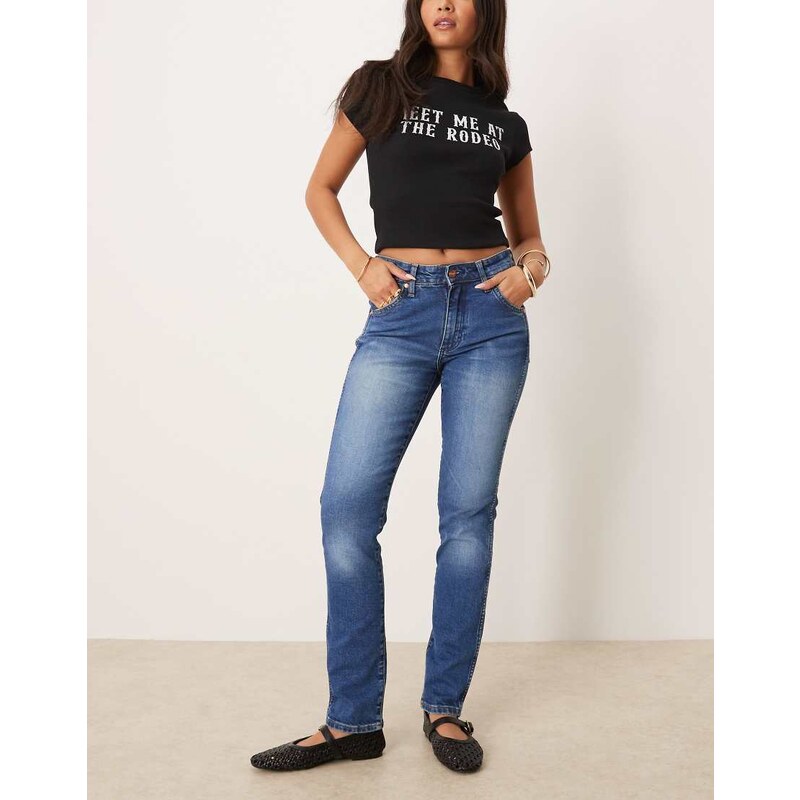 Wrangler Piper skinny fit jeans in midwash blue