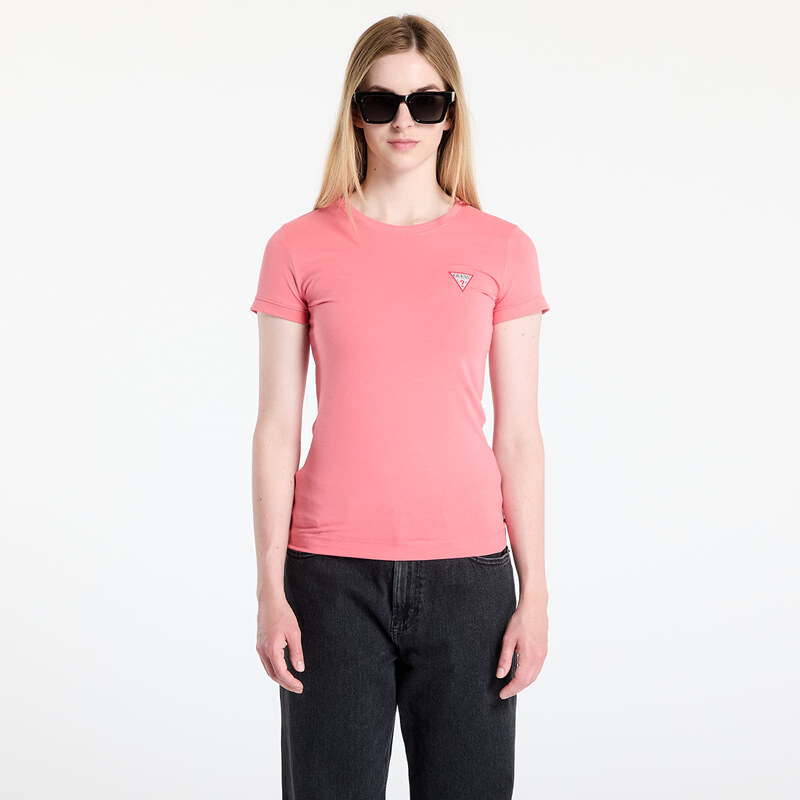 Tričko GUESS Ss Cn Mini Triangle Tee Pink S