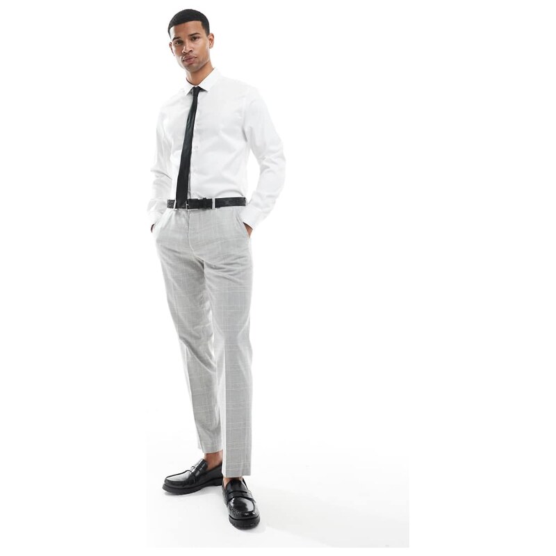 Jack & Jones Premium linen blend suit trousers in beige-Neutral