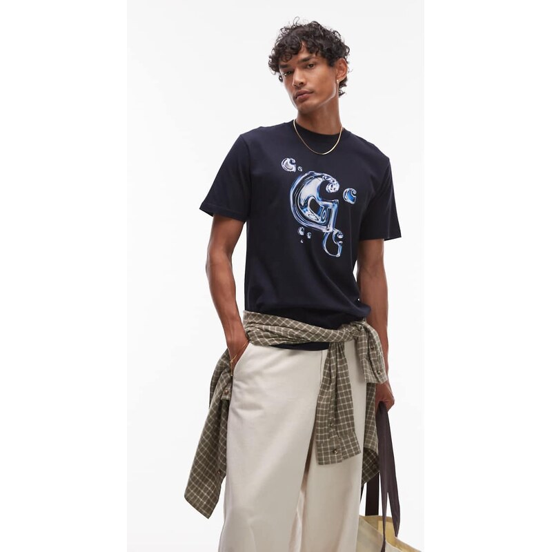 Carhartt WIP solar chrome logo t-shirt in navy 107020243
