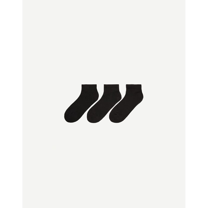 Bershka 3 pack of sports ankle socks in black 107020352