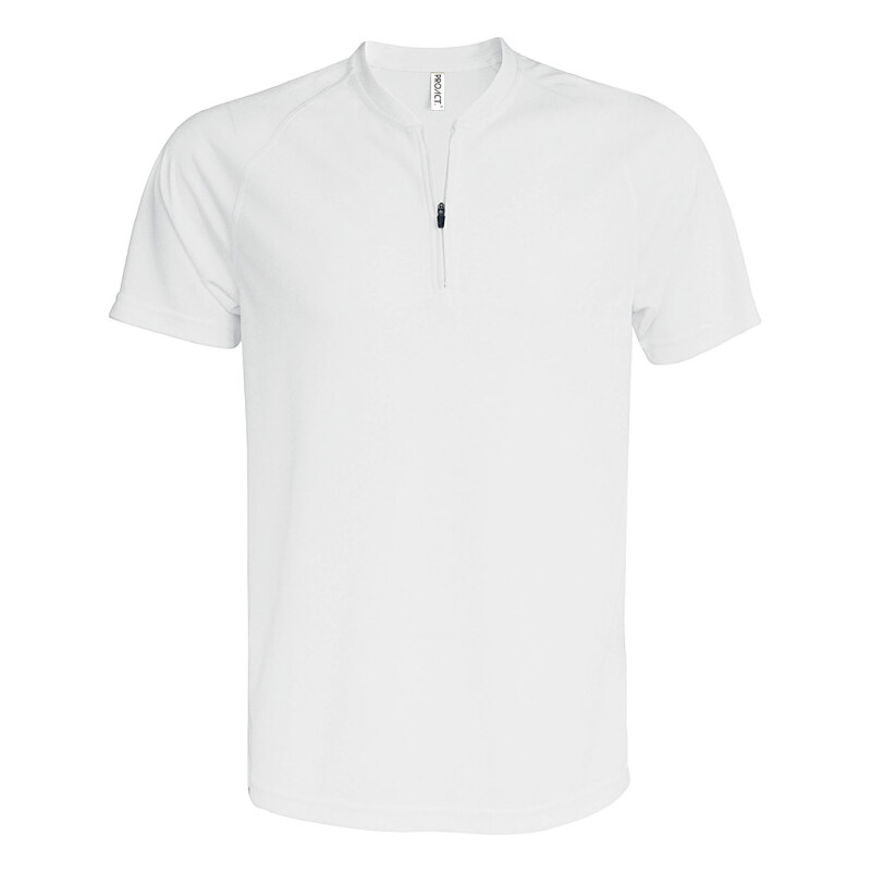 Sportovní tričko na zip - Bílá XS