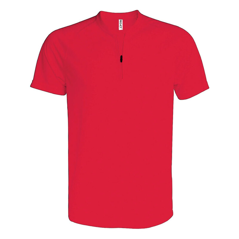 Sportovní tričko na zip - Červená XS