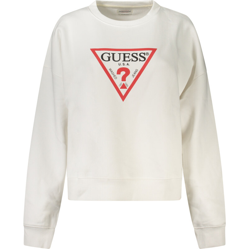 GUESS JEANS Bílá mMikina GUESS bez zipu