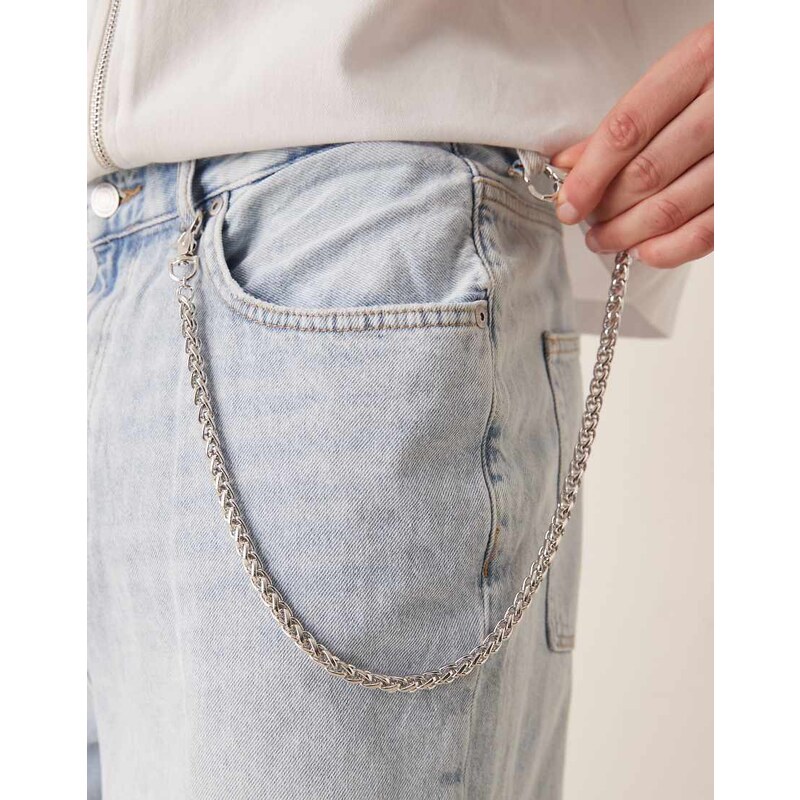 ASOS DESIGN chunky jeans chain in silver