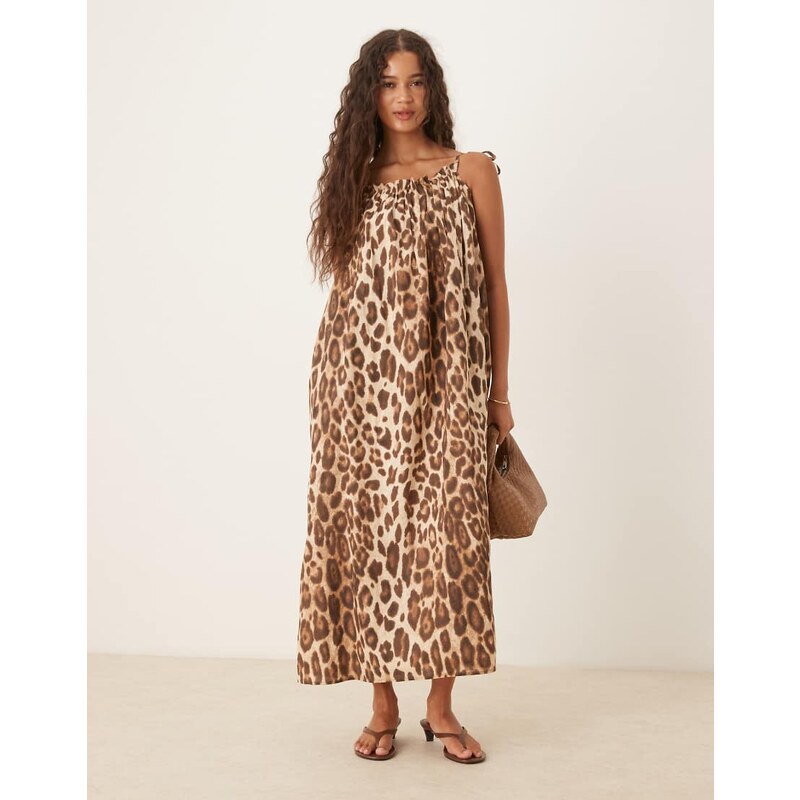 AWARE cotton cami maxi dress in leopard dress-Multi 107034851