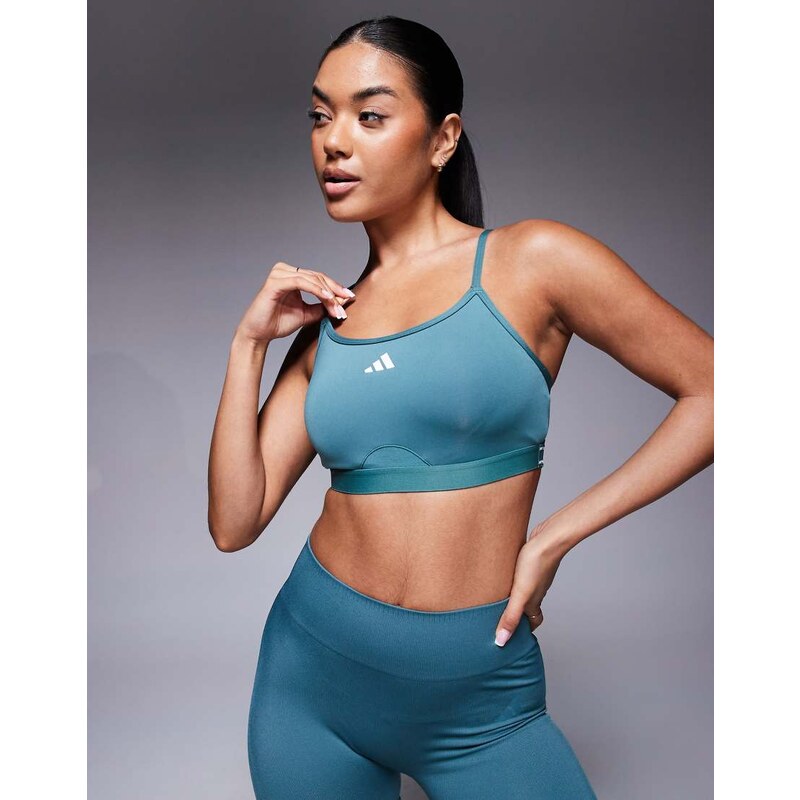 adidas performance adidas Training light support sports bra in teal 107039058