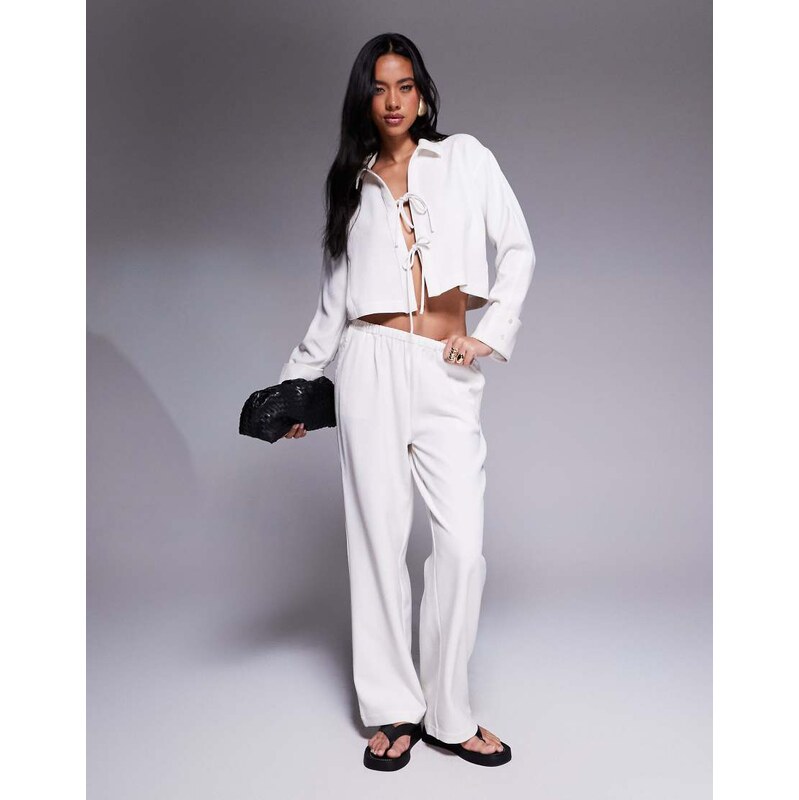 The Couture Club co-ord woven trousers in beige with button detail 107039196