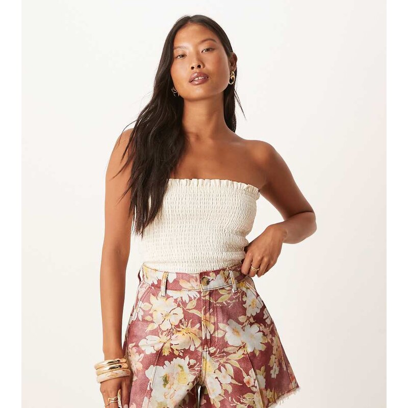 ASOS Petite ASOS DESIGN Petite a line short in red floral print 112756304