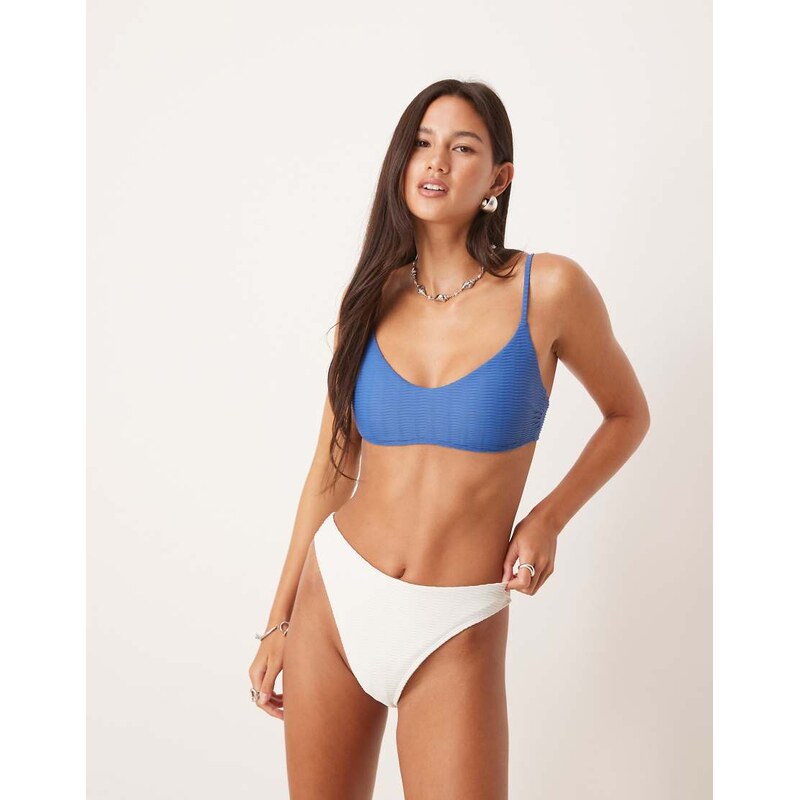Abercrombie & Fitch mid rise bikini bottom in cream-White 107044205