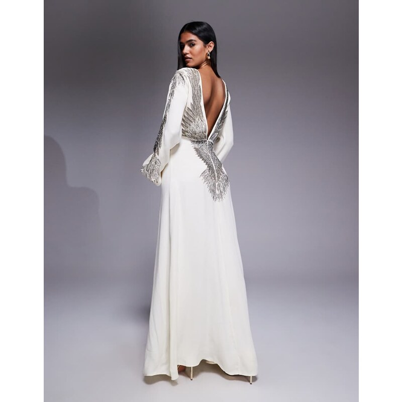 ASOS DESIGN ASOS ARCHIVE blouson mid dress with wing embellished