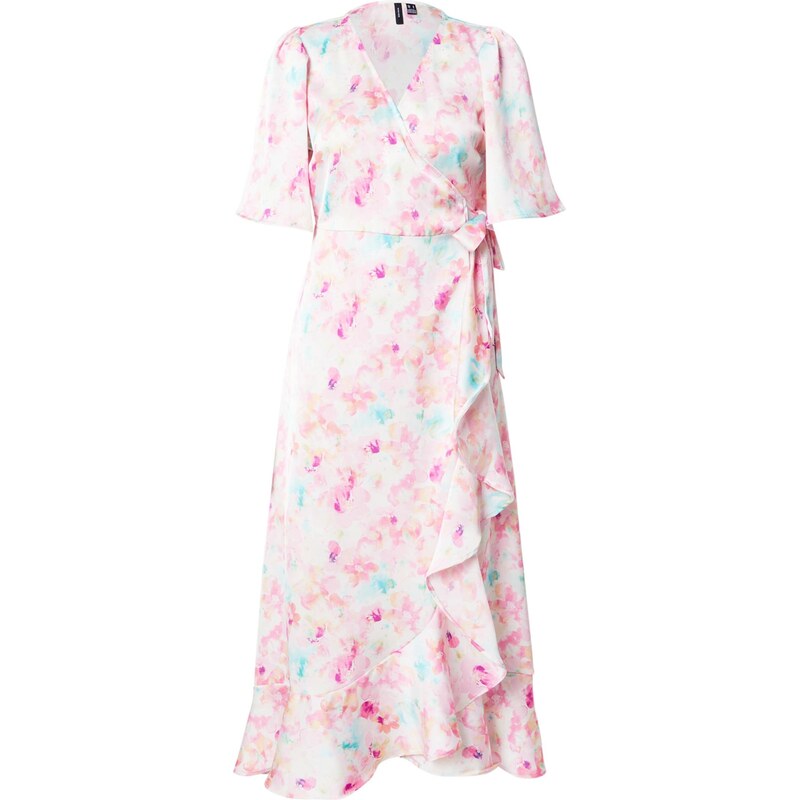 VERO MODA Šaty aqua modrá / orchidej / růžová / bílá
