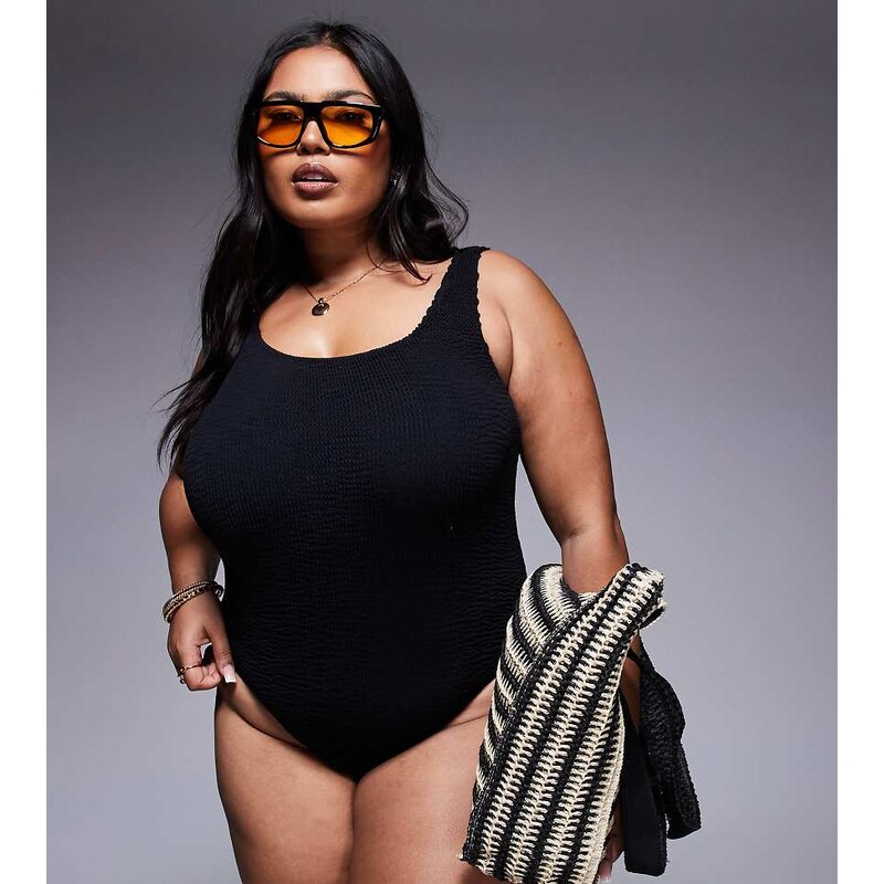 Moda Minx Curve scrunch swimsuit in black 107119177