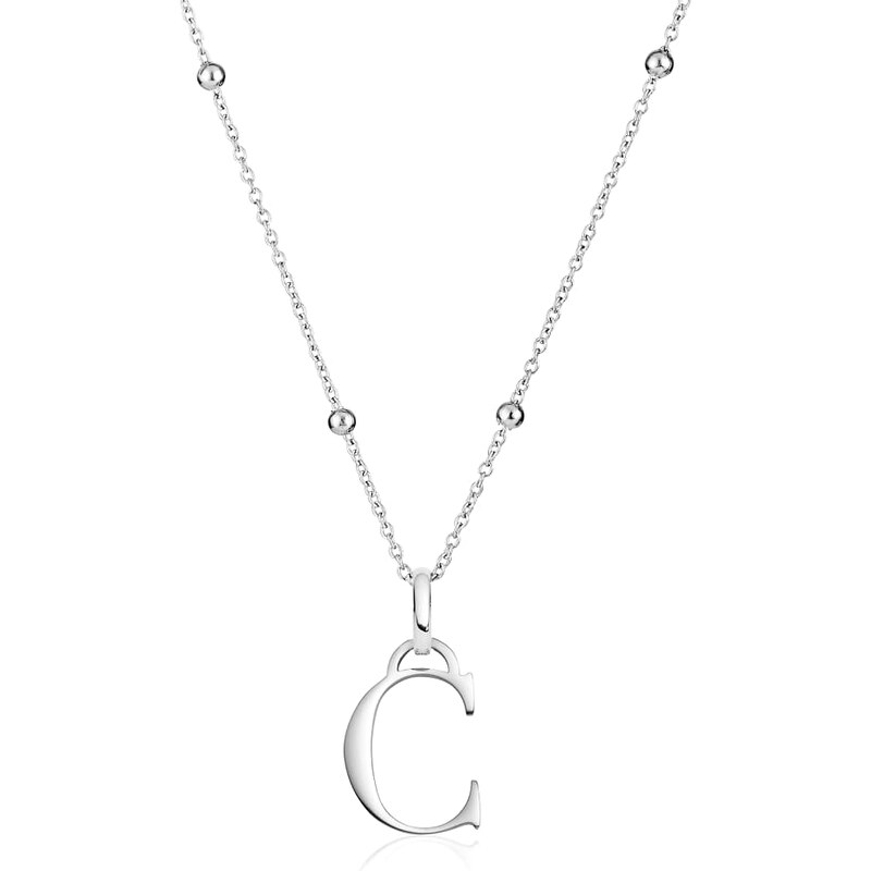 Abbott Lyon C initial necklace in silver plated waterproof stainless 107119278