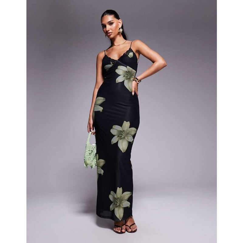 Princess Polly Stardrop mesh lace trim cami bodycon maxi dress