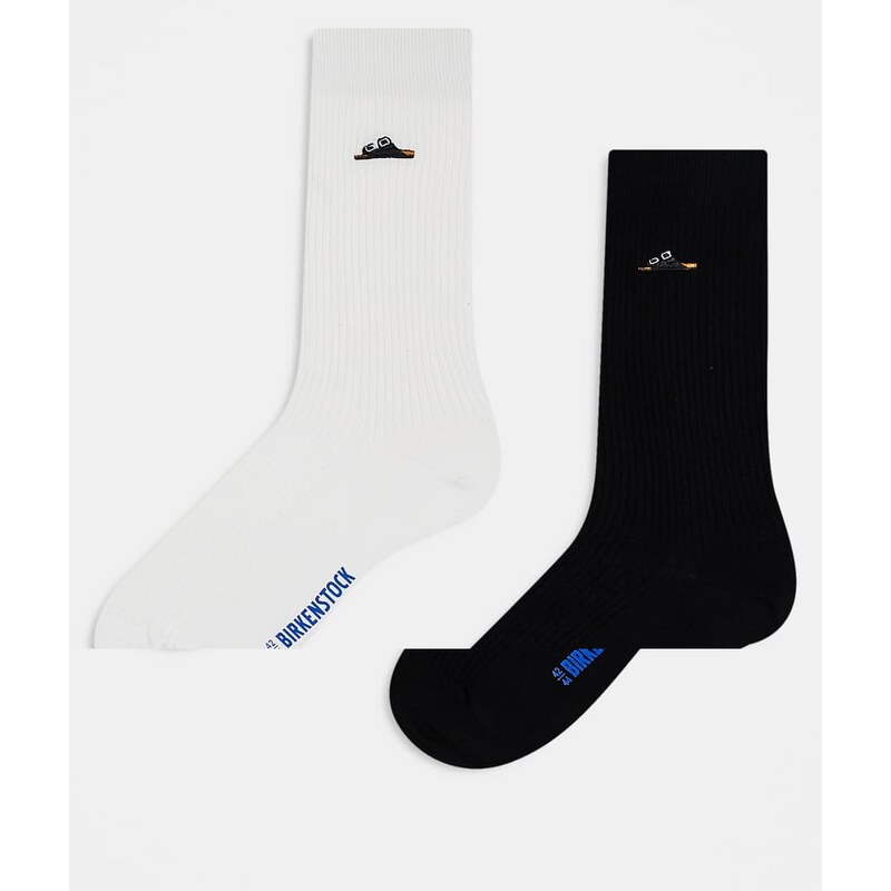 Birkenstock unisex 2 pack cotton rib socks in multi 115743789