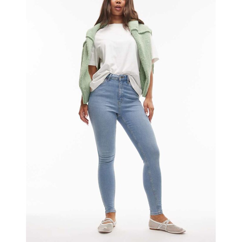 Topshop Hourglass Jamie high skinny jean in bleach-Blue