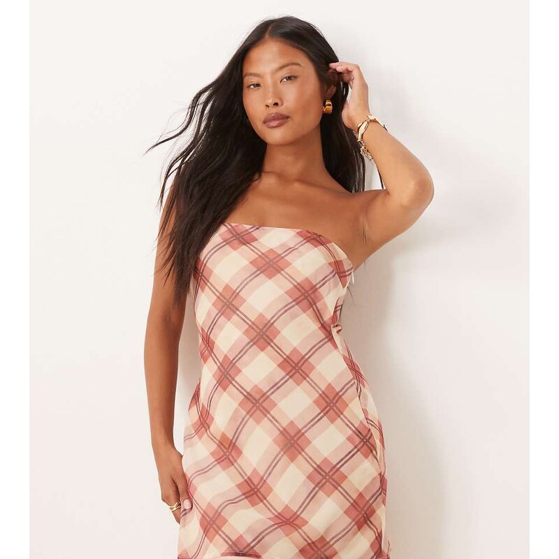 ASOS Petite ASOS DESIGN Petite double layer bandeau mini dress in pink 112574936