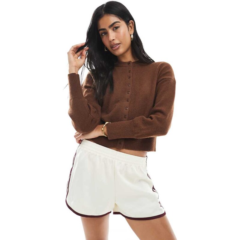 Daisy Street fitted waist cardigan in brown 107557090