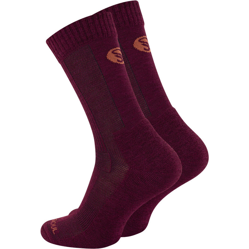 Stark Soul Ponožky unisex outdoorové vyrobené z vlny MERINO - vínové 107127209
